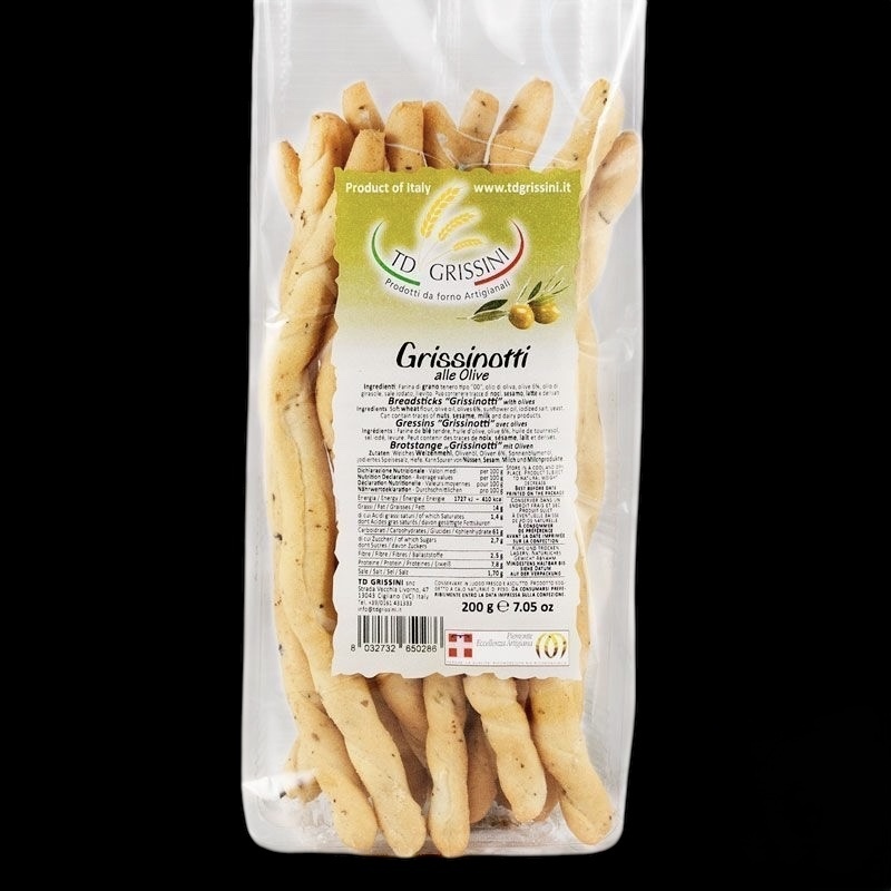 ГРИССИНОТТИ С ОЛИВКАМИ TD GRISSINI, 200 Г