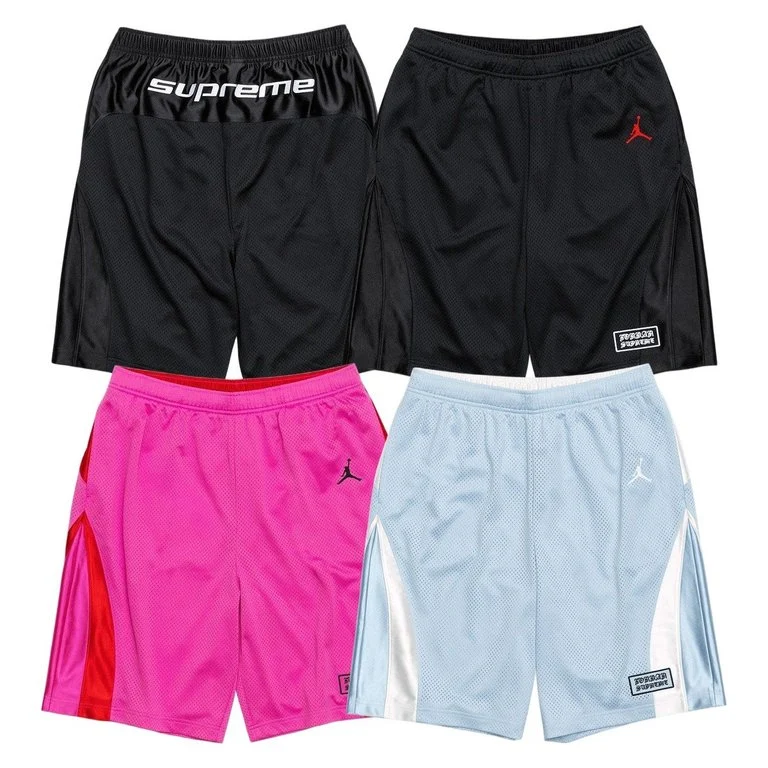 Supreme x Jordan Basketball Short купить | Black Pink Light Blue
