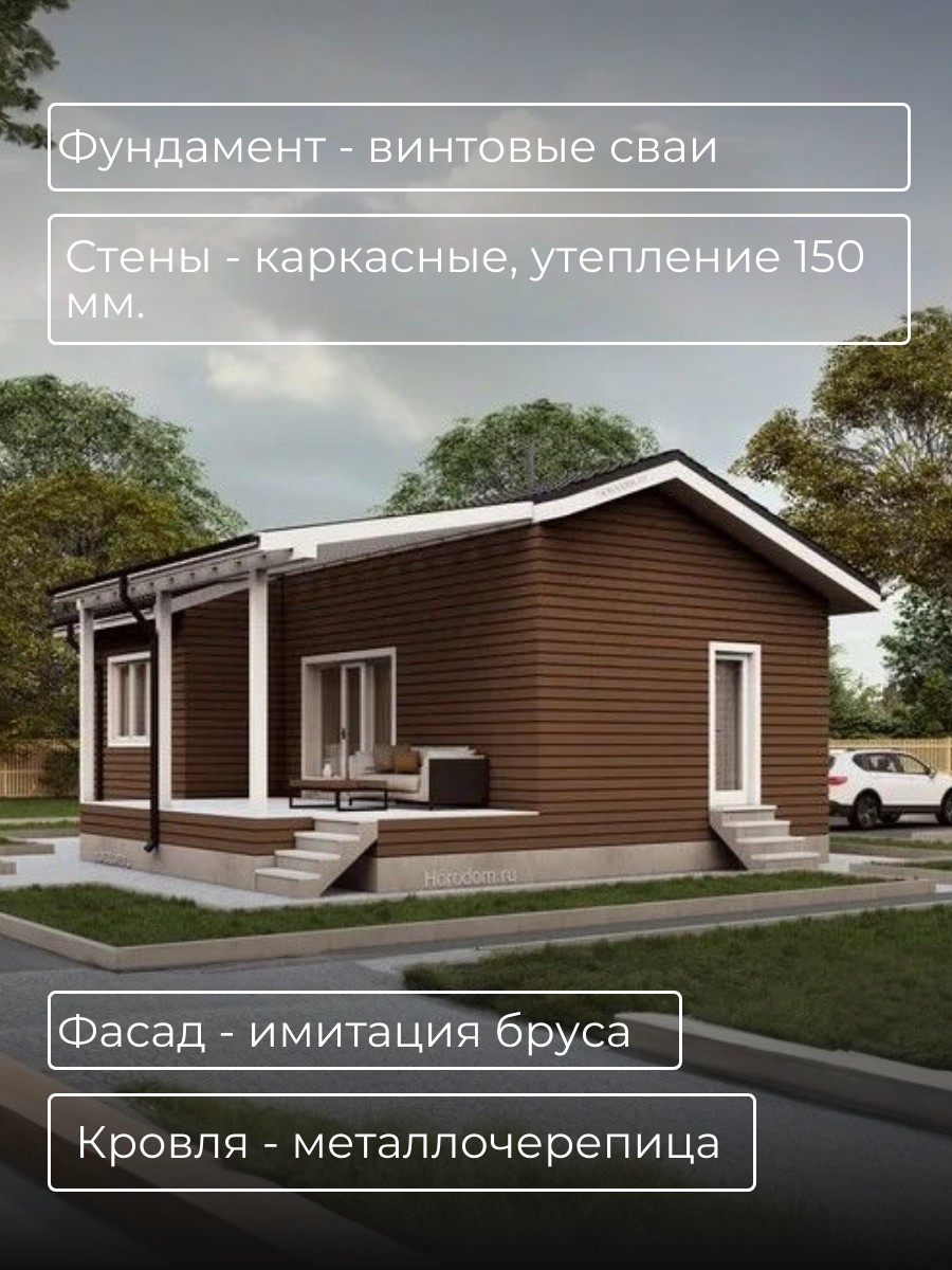 Проект дома с сауной 48 м2 / Каркасник / — фото 5