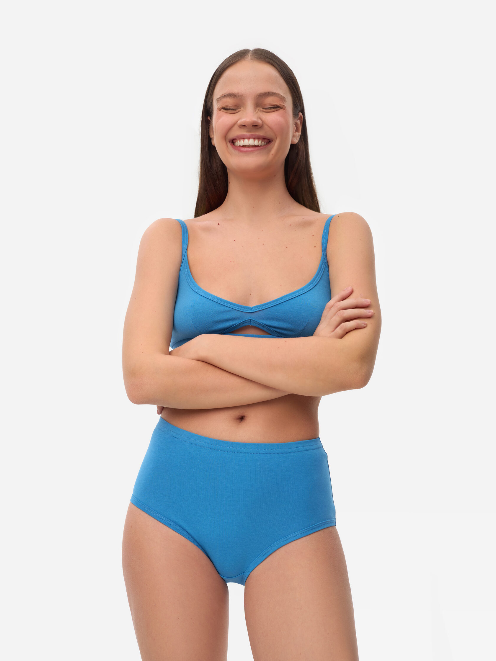 BILINGUA LADIES: Трусы с широкой ластовицей Ocean Blue