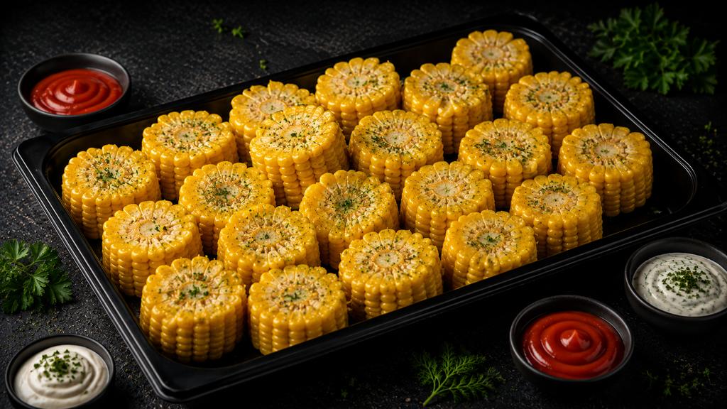 Кукуруза вареная с соусами (платтер) — 1000 г