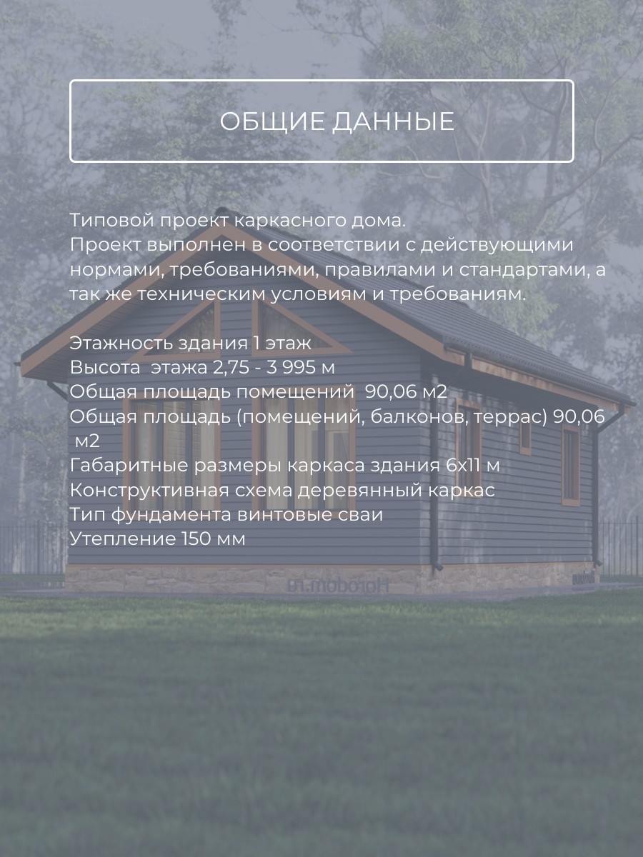 Проект дома 90 м2 / Каркасник / 1 этаж / — фото 6