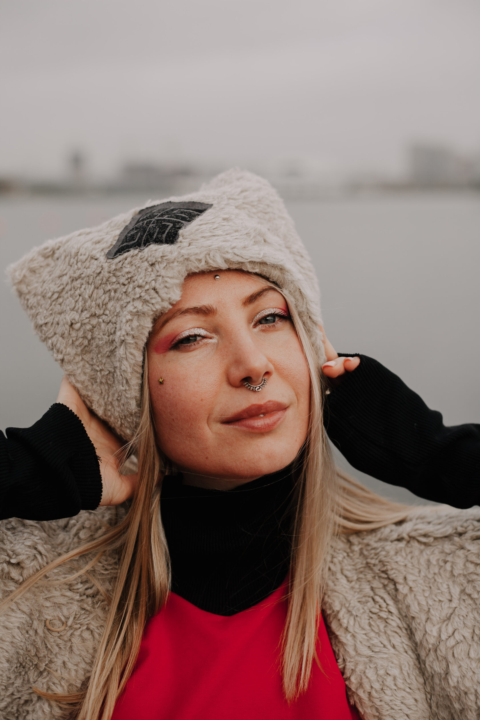 ШАПКА МиуМиу из вег-меха Натуральный беж - Ø 56 - M - Натуральный беж