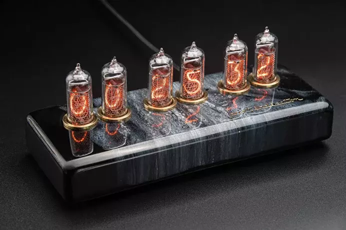 Galaxies: Milky Way nixie clock, view 3