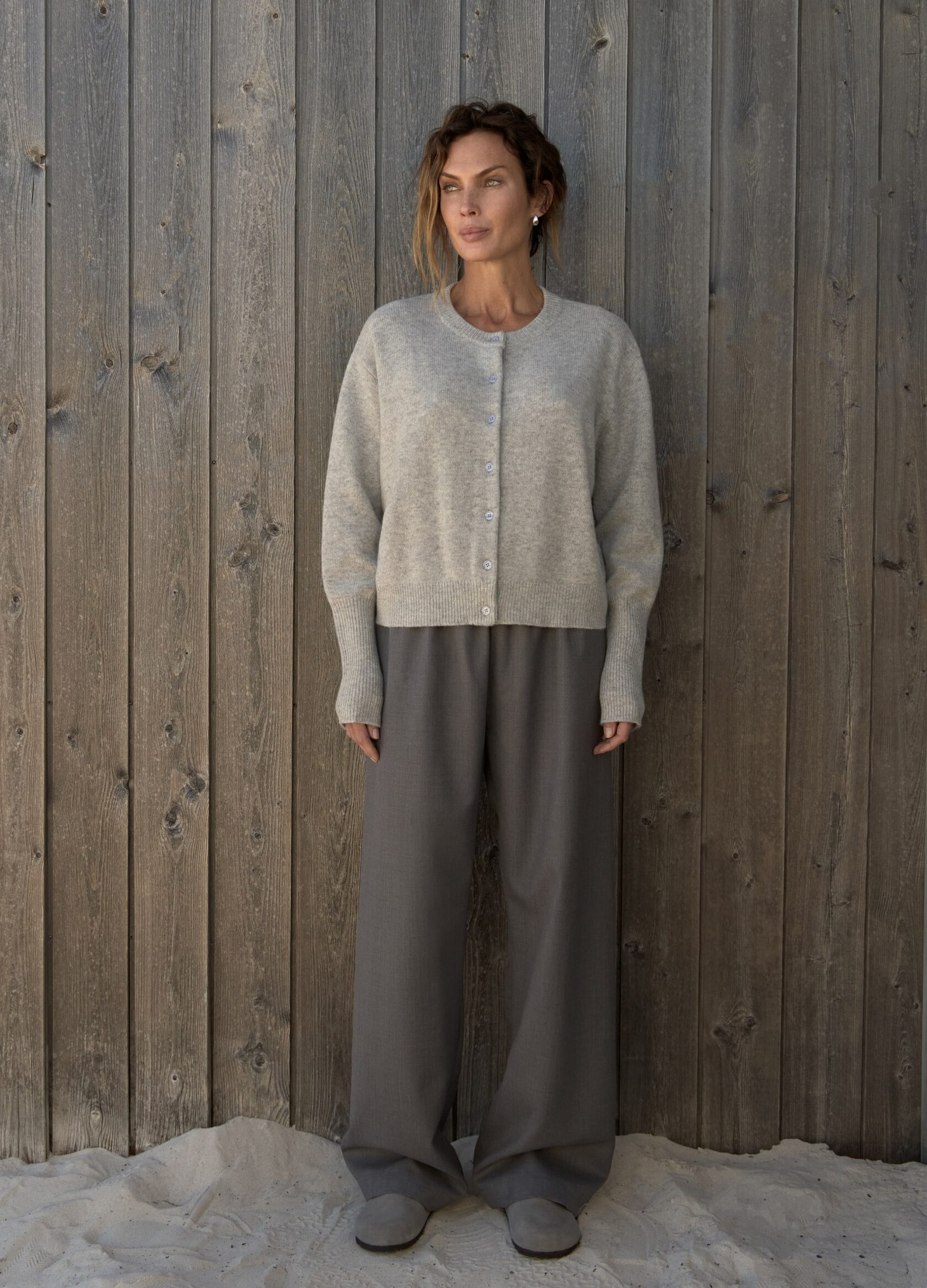 

Брюки на резинке Comfort fit из итальянской шерсти - Серые, Melange;серый