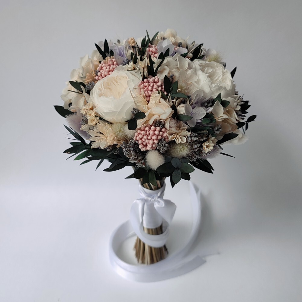 Букет невесты с розами Жемчужные капли