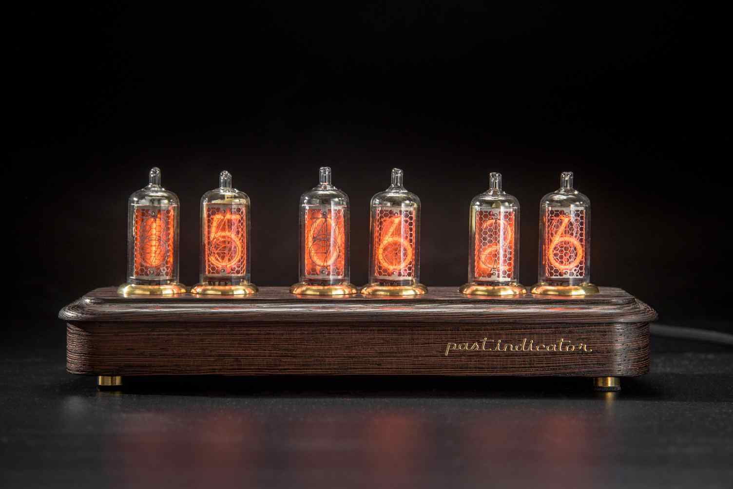 Vostok-3 Black: Wenge nixie clock, view 2