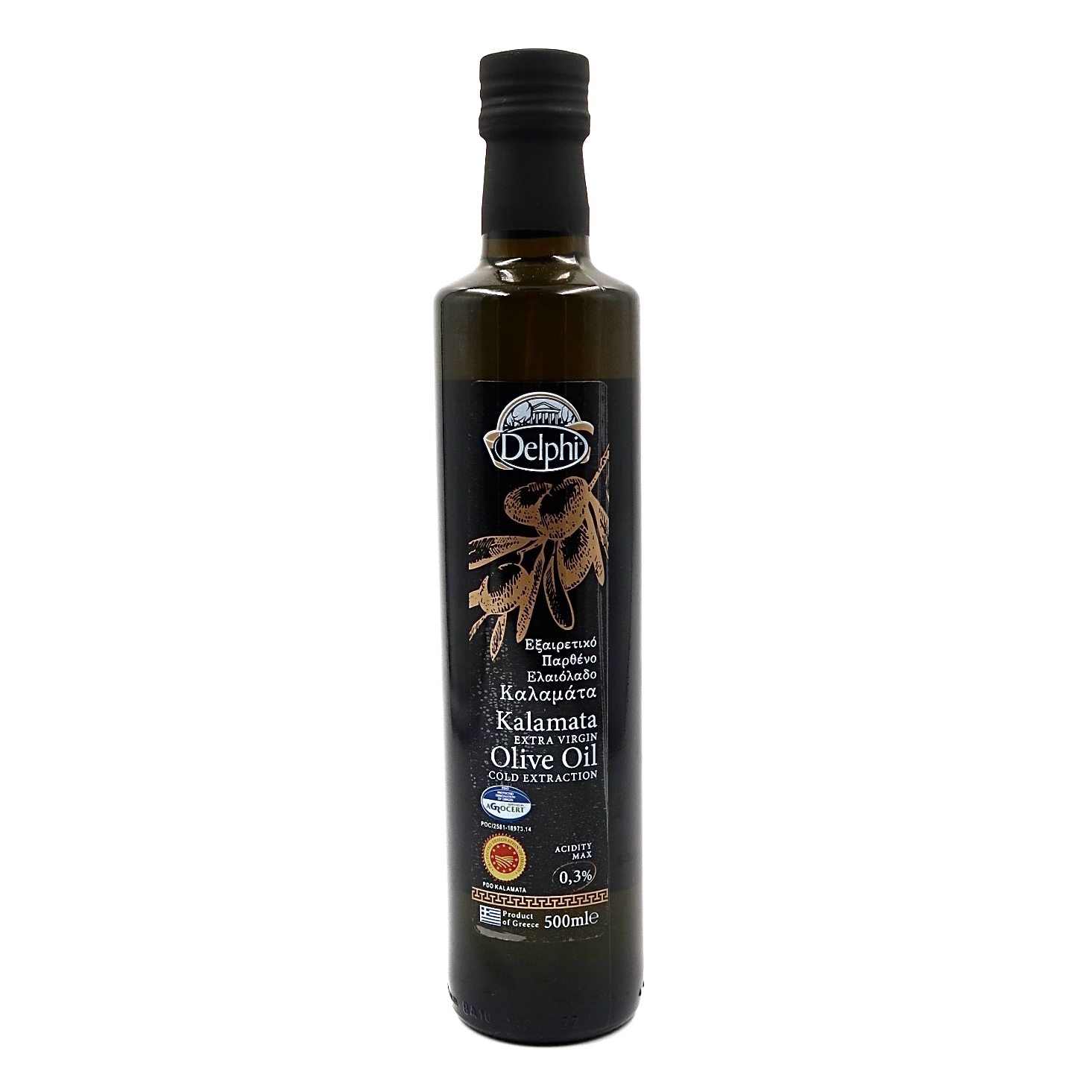 Масло оливковое нерафинированное Estra Virgin olive oil КАЛАМАТА 500 мл.