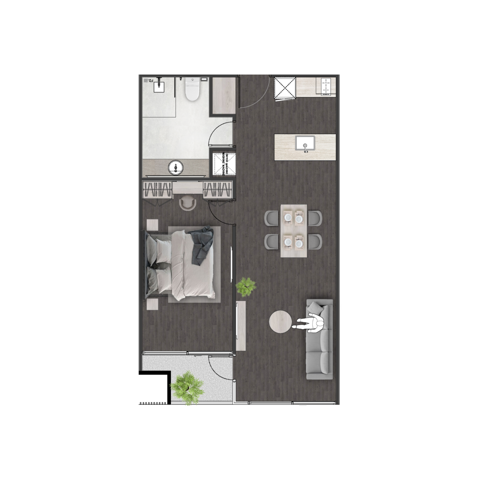 Unit 1612 — 1 Bed · 59.4 m²