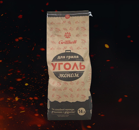 Древесный уголь Grillkoff Эконом 14 литров
