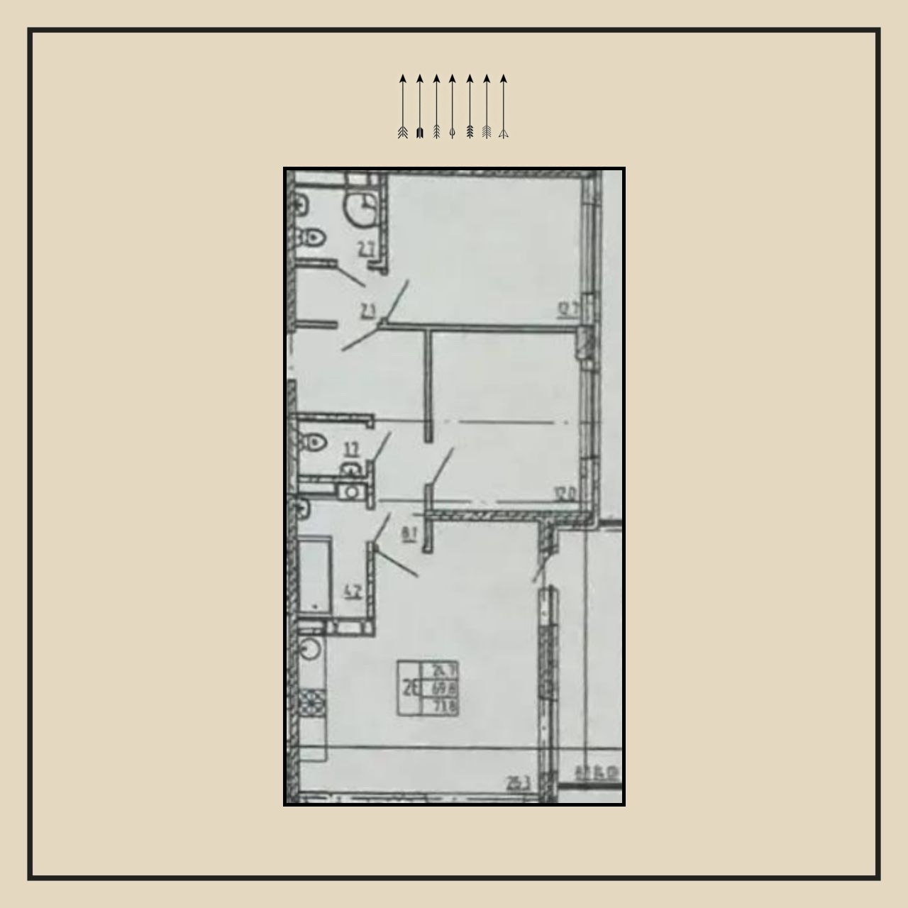 3-комнатная квартира, 70 м², ЖК Отражение · Б. Западный Обход/Энка