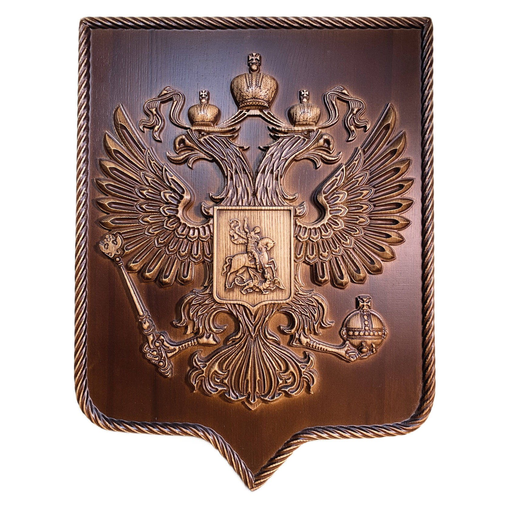 Резной герб Российской Федерации