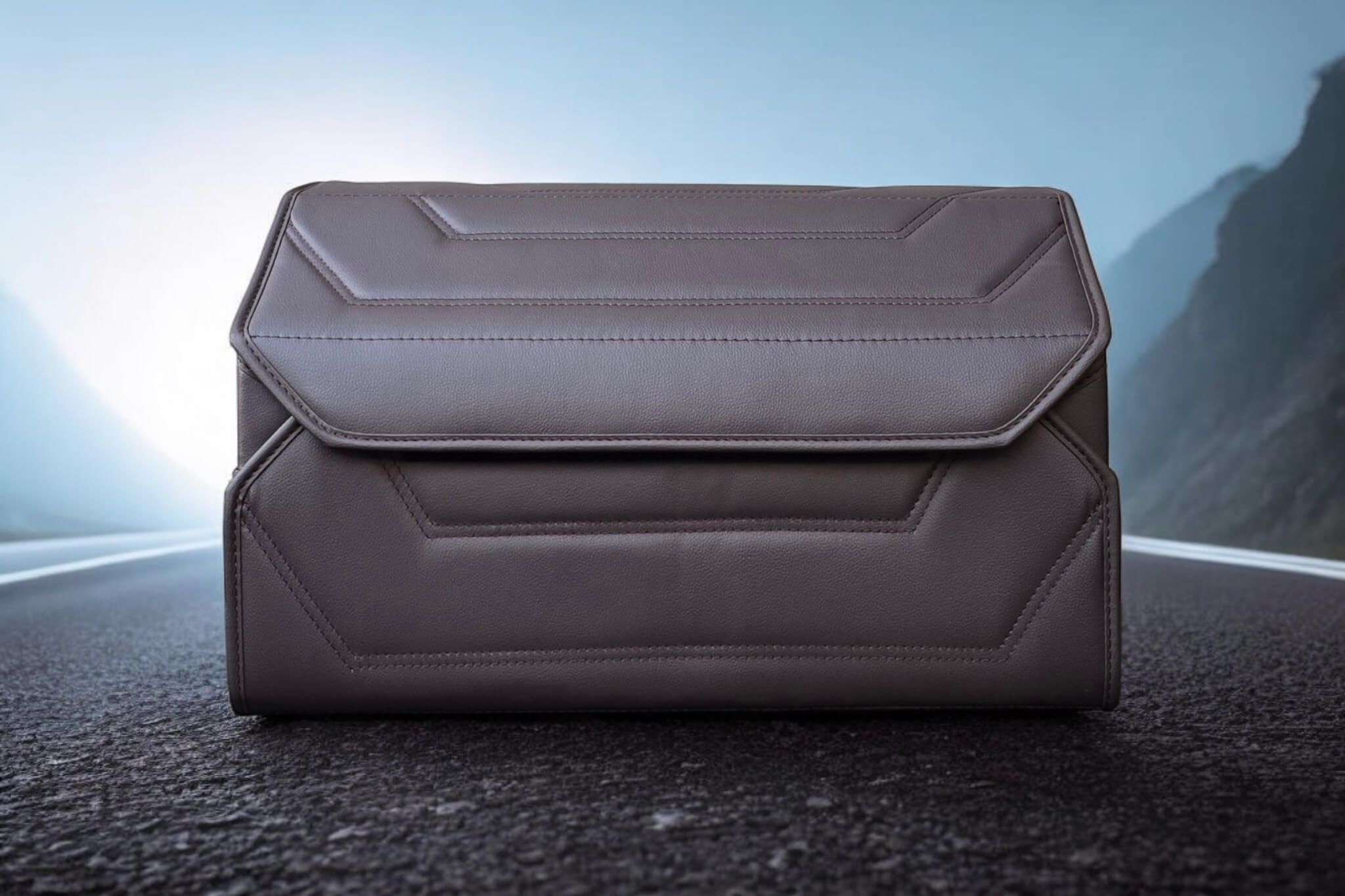 Органайзер в багажник автомобиля из коричневой экокожи, 50 х 30 х 30 см. | AUTOTOP