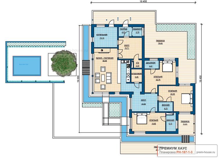 Планировка дома Современный КП-187, 187 м² — Премиум Хаус