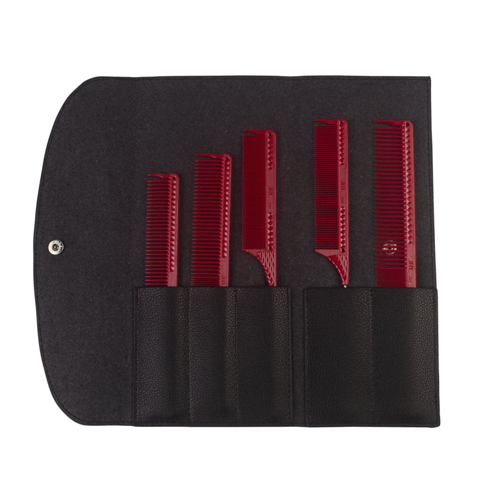 jRL Набор расчесок для укладки Styling Comb Set в кожаном чехле
