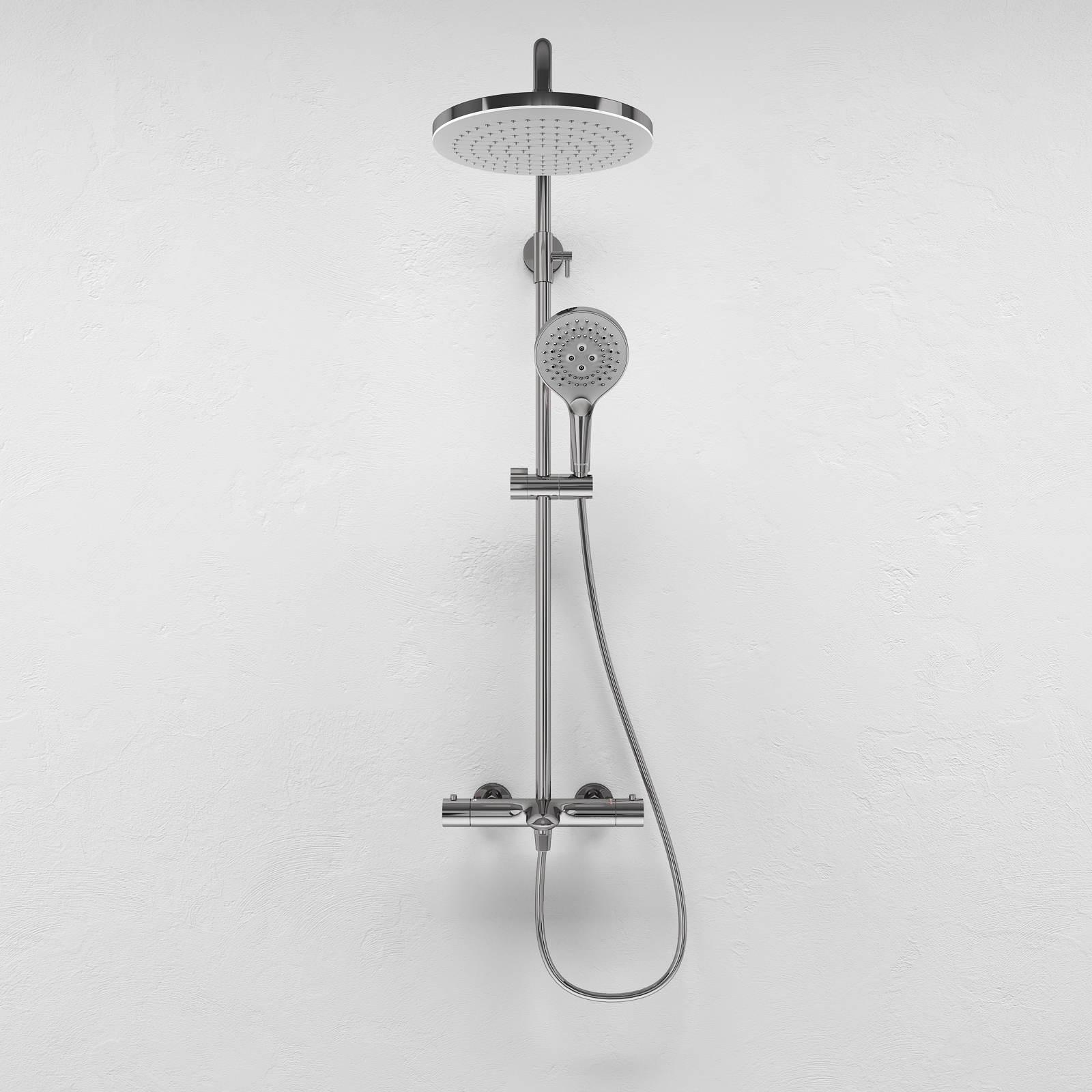 Душевая система Perfecta с изливом, круглая, глянцевый хром