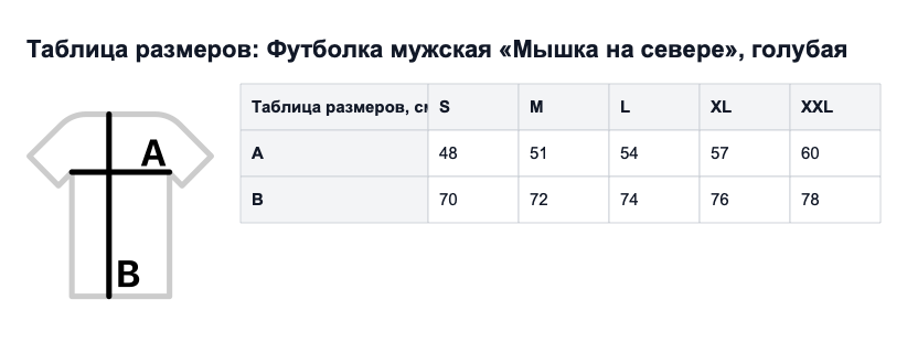Таблица размеров