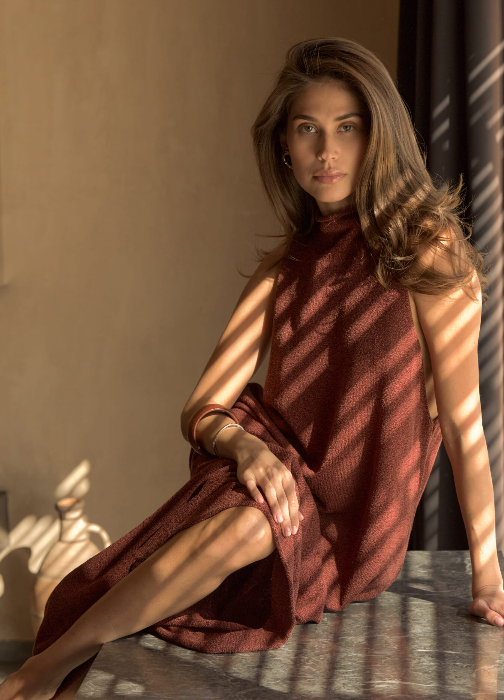 

Льняное платье Sunrise - Красное, Red wood;красный