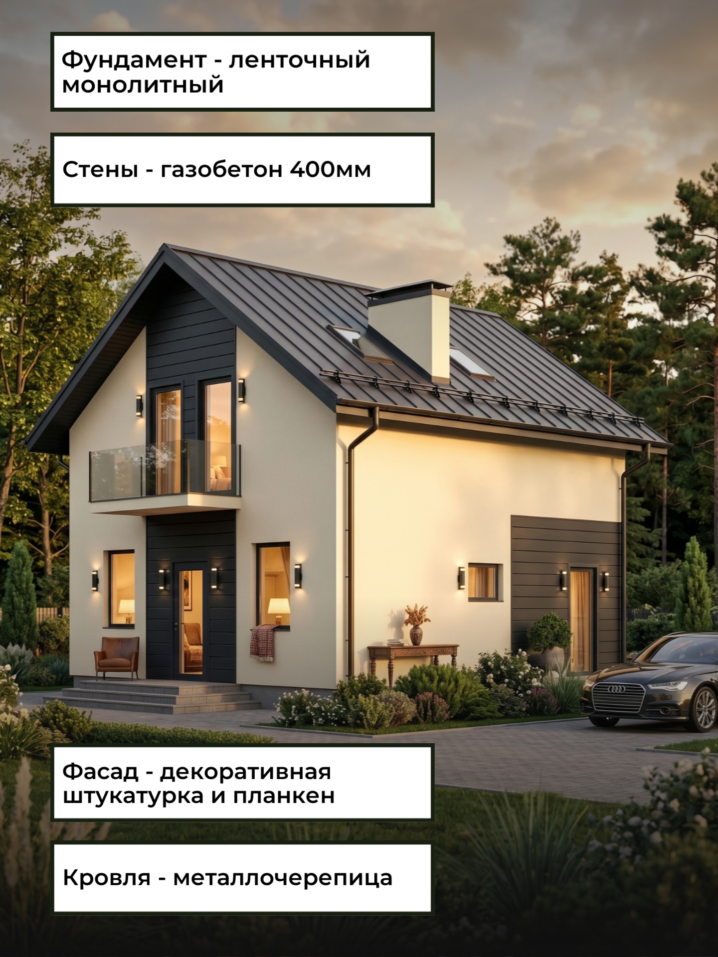 Проект дома 83 м2 / Газобетон / 2 этажа  — фото 6