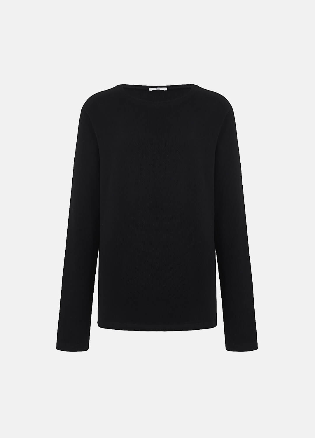 

Свободный лонгслив из плотного хлопка - Чёрный