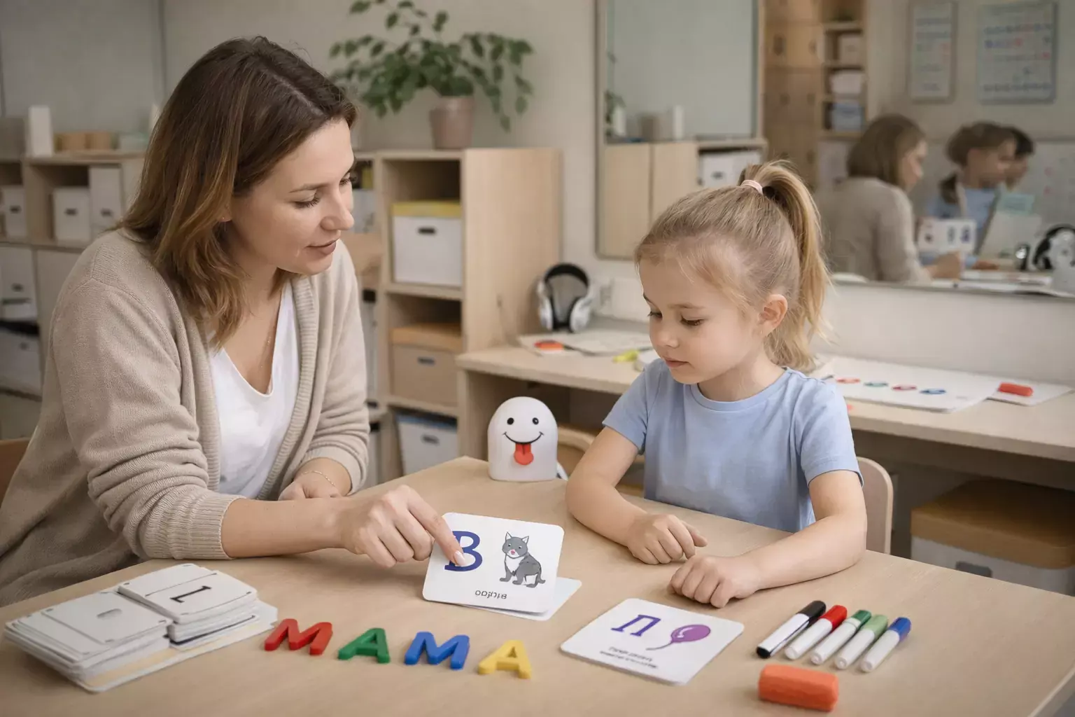 Занятие логопеда с ребенком