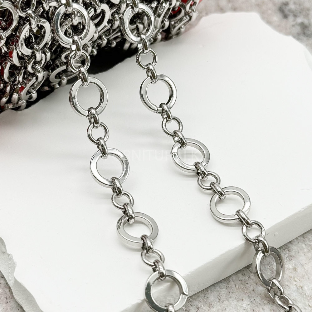 Цепь круглая 12,3 мм., родий (10 см)