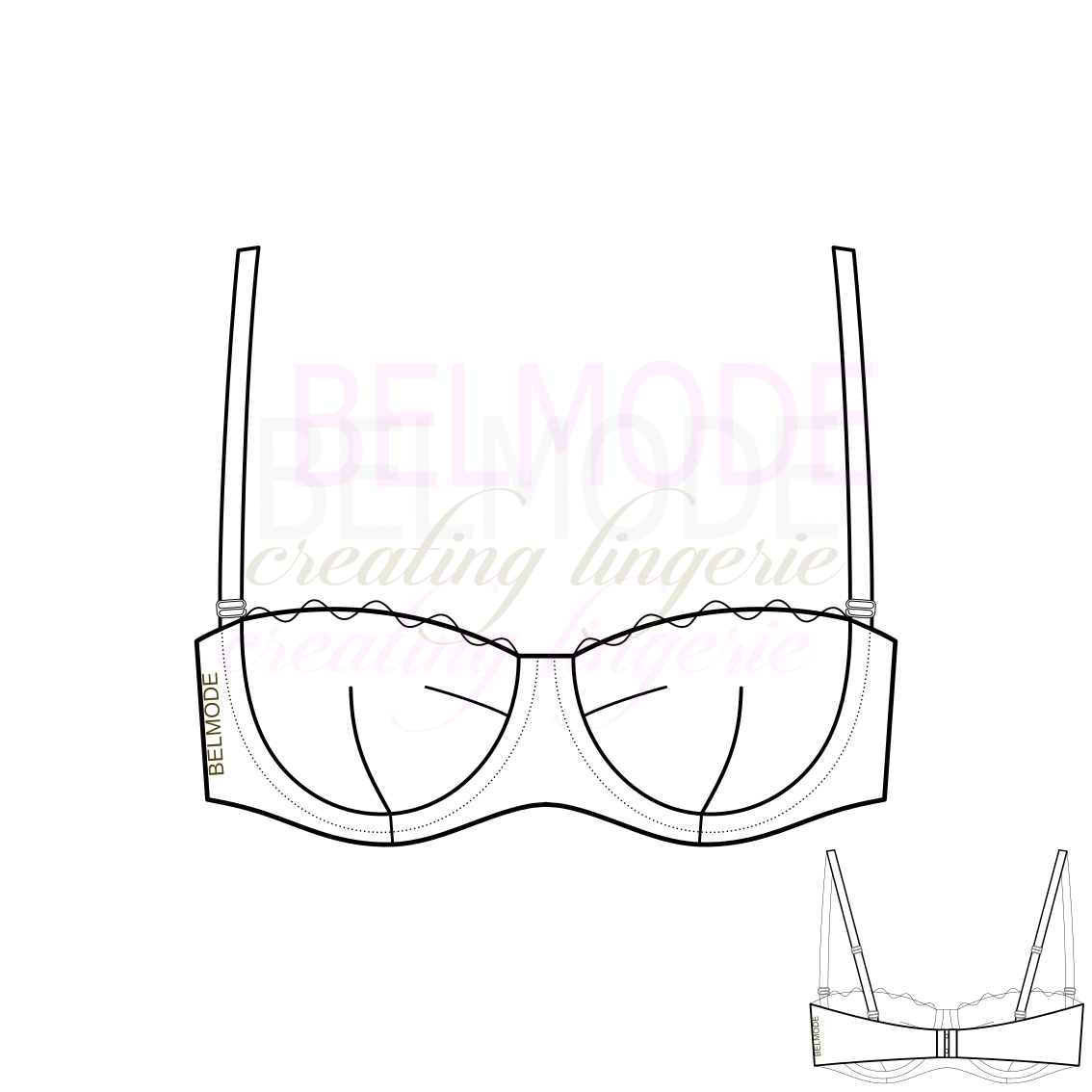 Выкройка Бюстгальтера Балконет Sfira Lace Bra на Каркасе Belmode