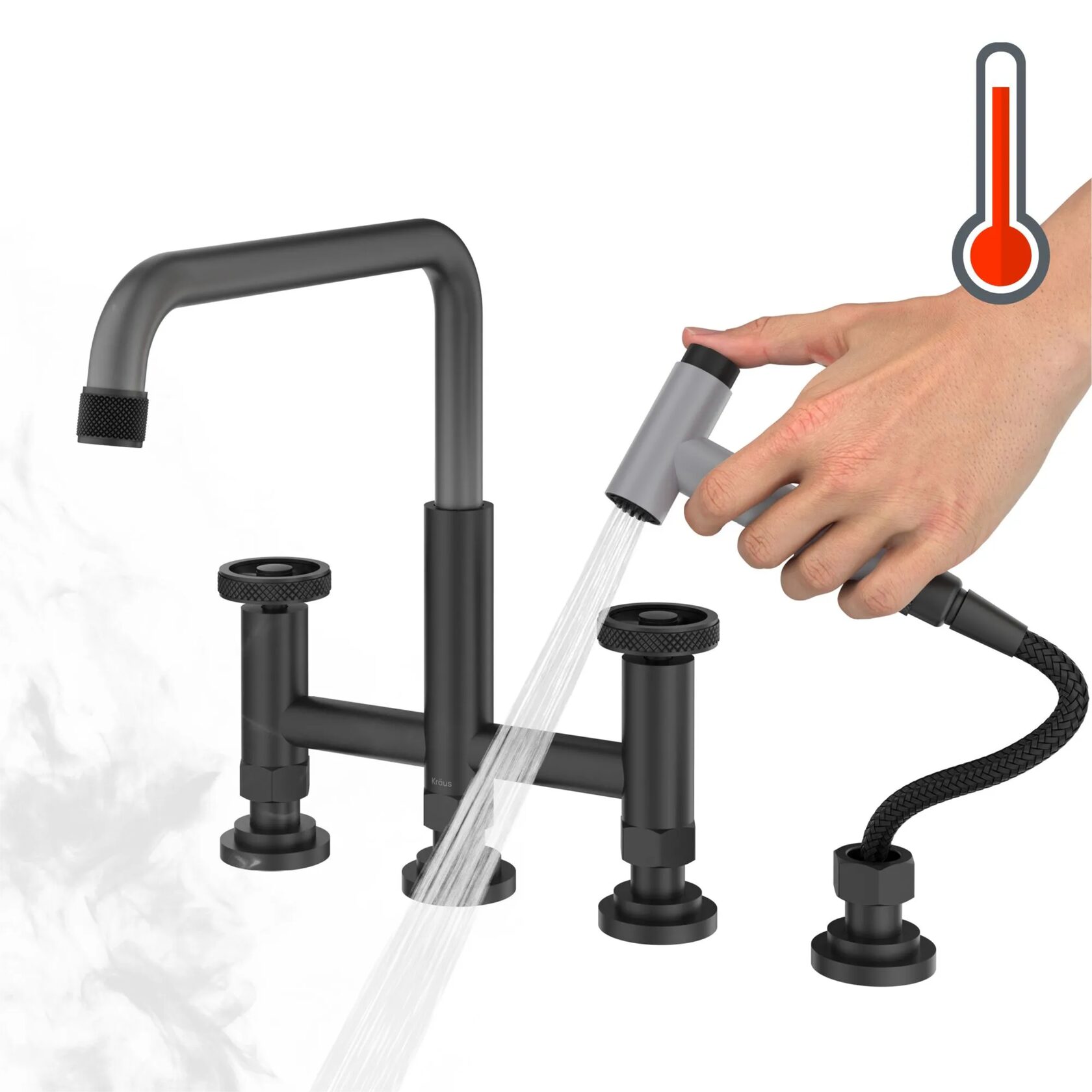 Кухонний змішувач Kraus KPF-3125MBGRCC - изображение 6