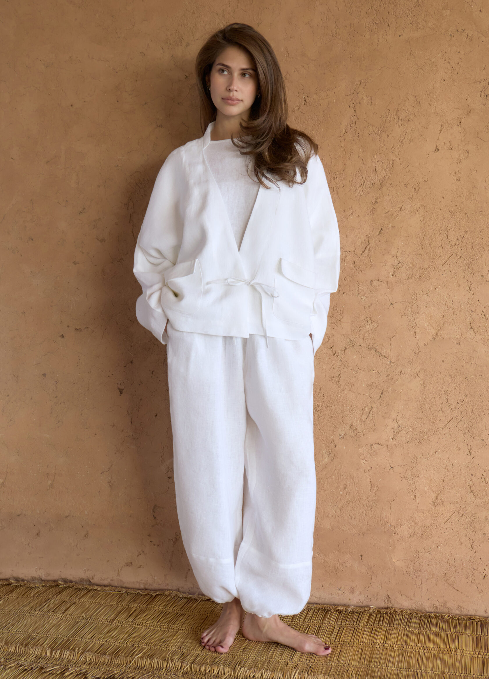 

Льняной костюм Zanzibar: жакет + шаровары - Белый, White;белый