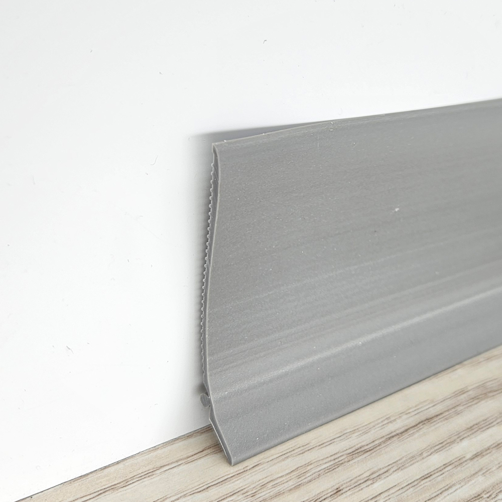 Гибкий плинтус ПВХ 80х10 (75х15) мм серый (50 метров) – купить по цене ...