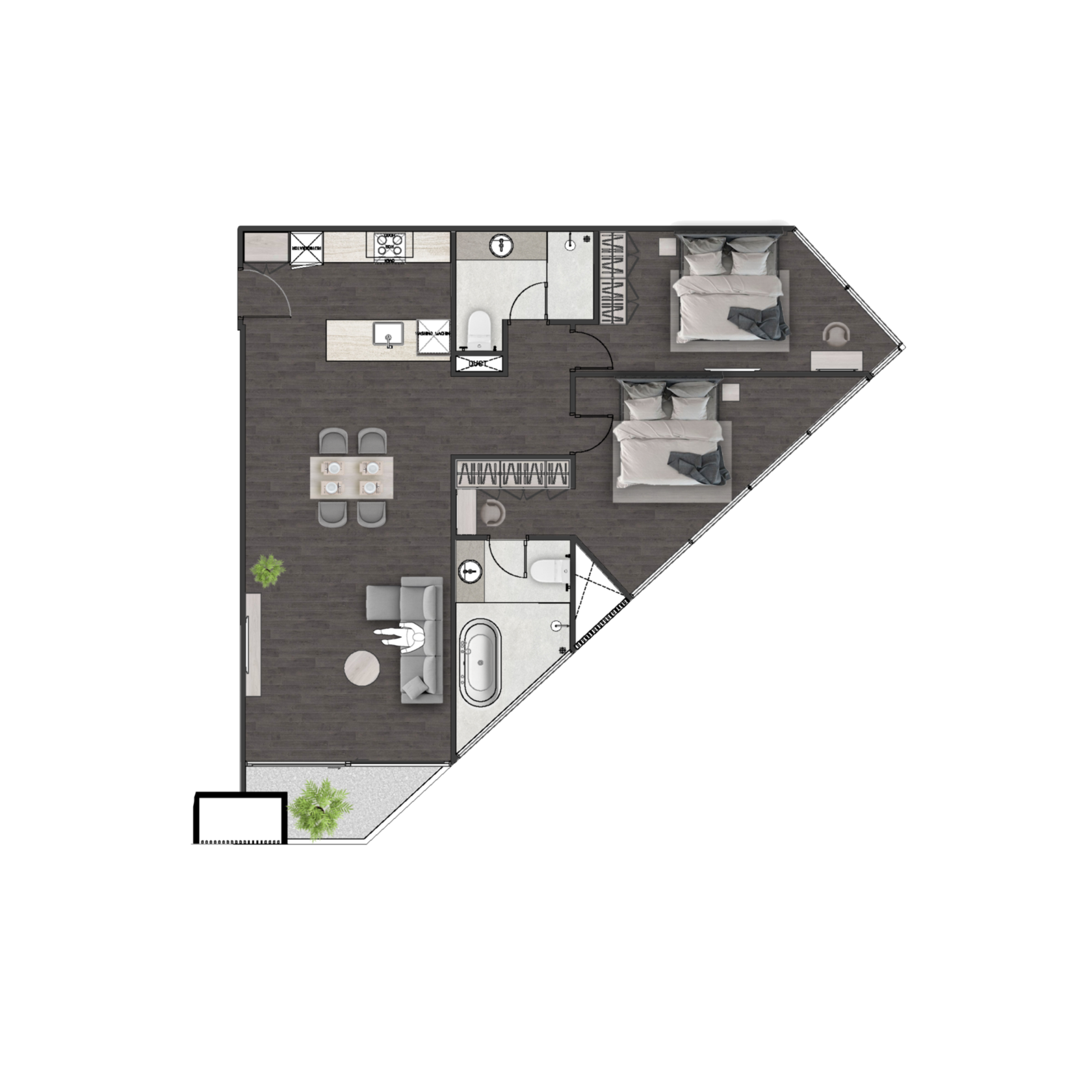Unit 3511 — 1 Bed · 100.35 m²
