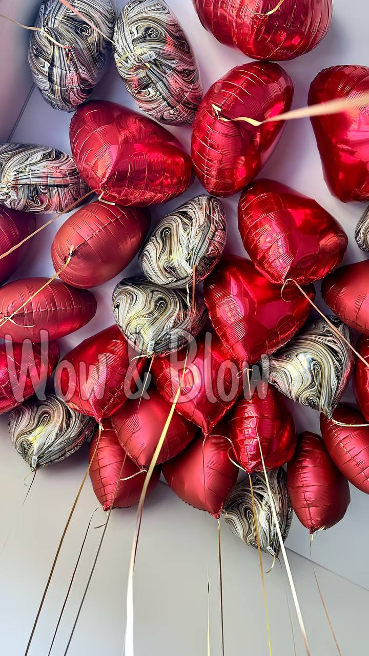 Шары под потолок «Алая роза»