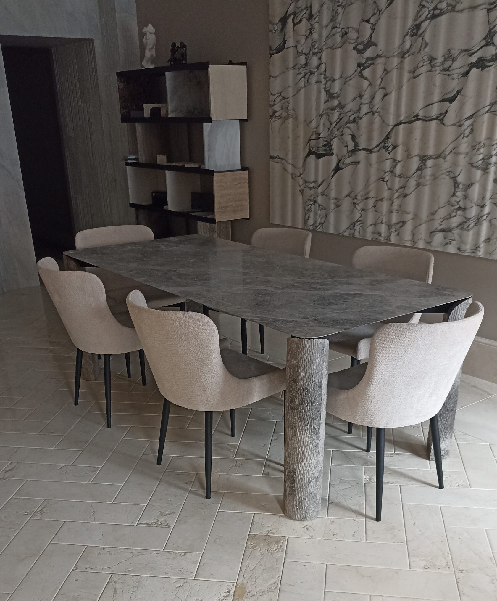 Обеденный стол «Tundra Grey» (Мрамор)