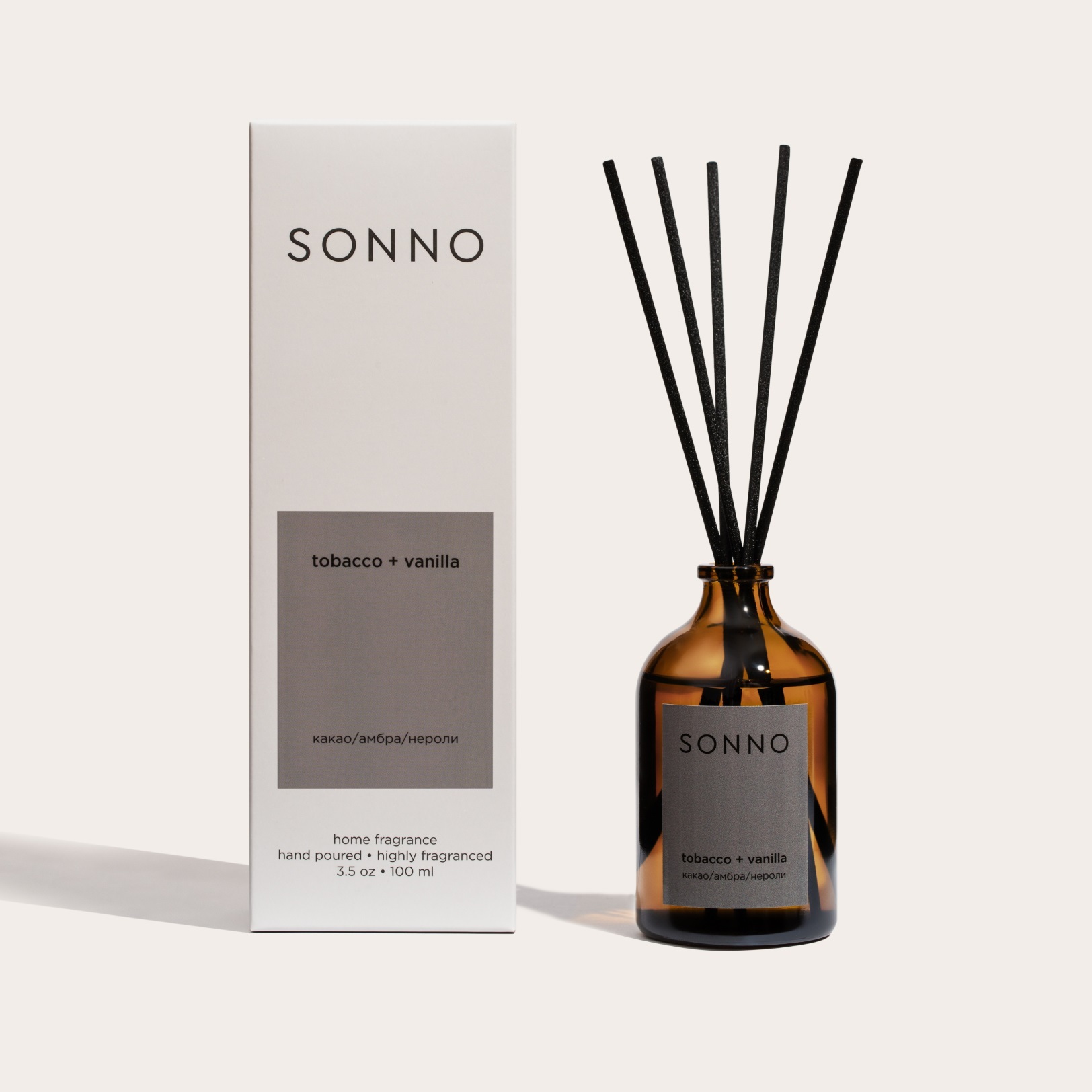 Ароматический диффузор SONNO, Tobacco + Vanilla, 100 мл - SONNO