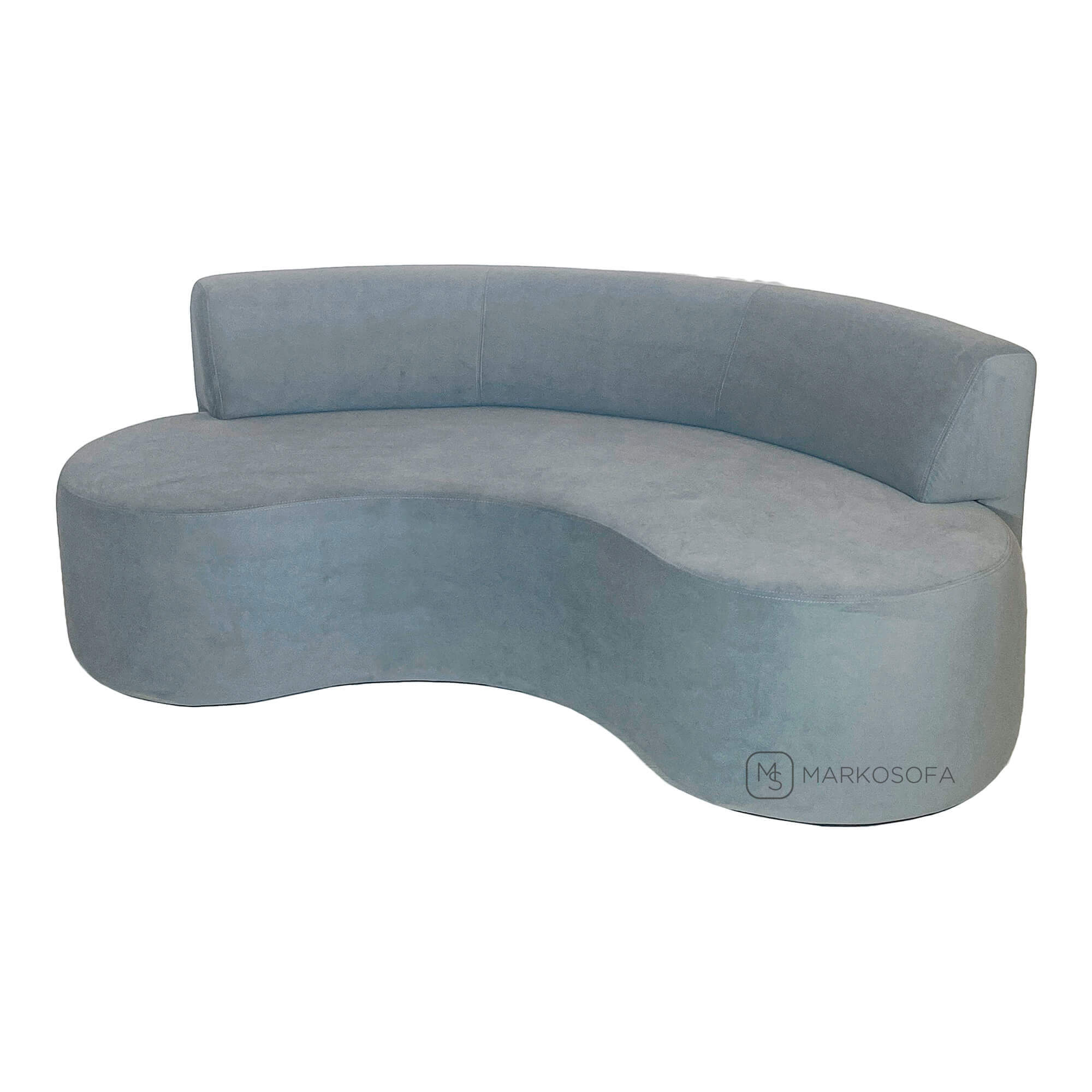 Модный округлый диван Эллипс серый. Изготовление на заказ в Москве