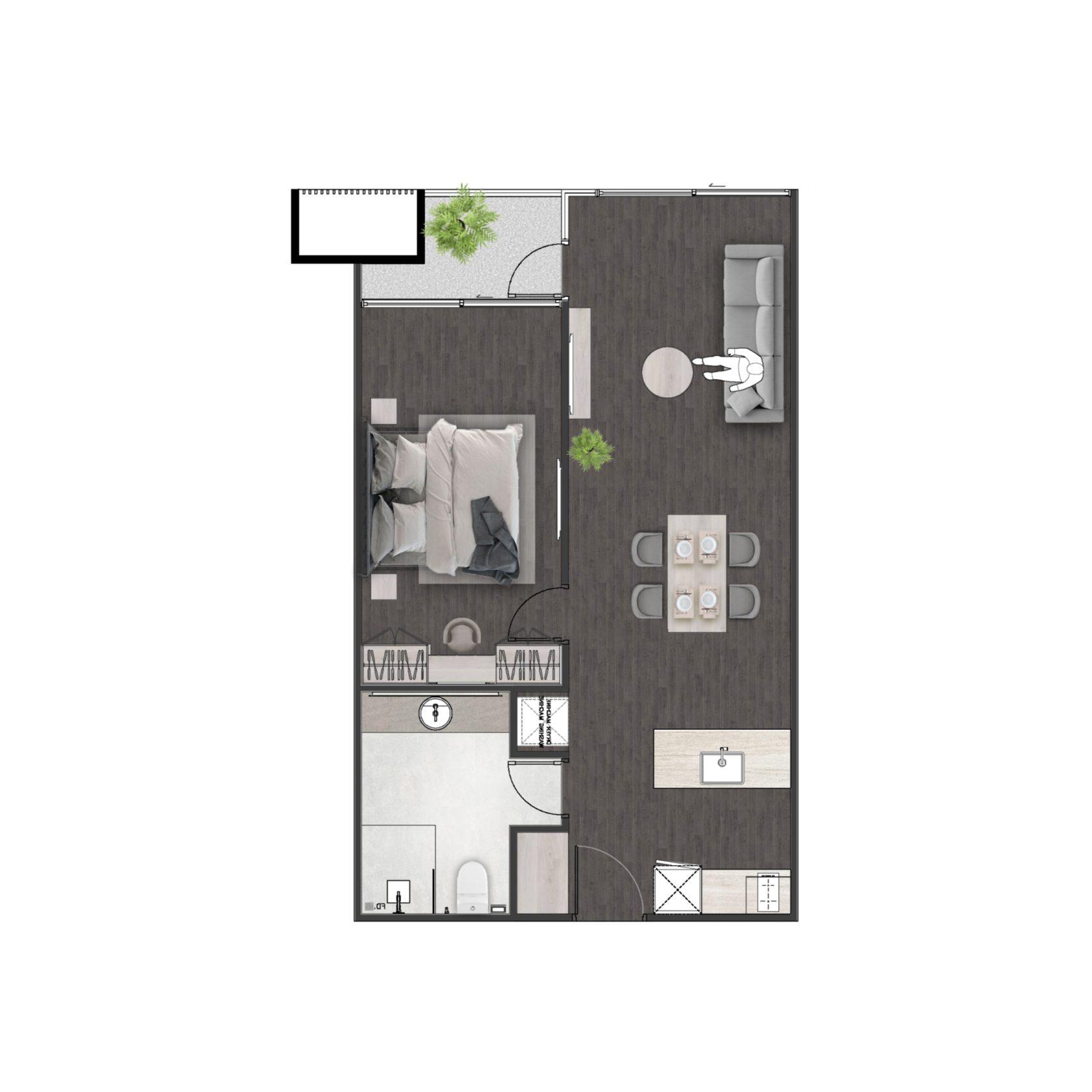 Unit 3102 — 1 Bed · 59.4 m²