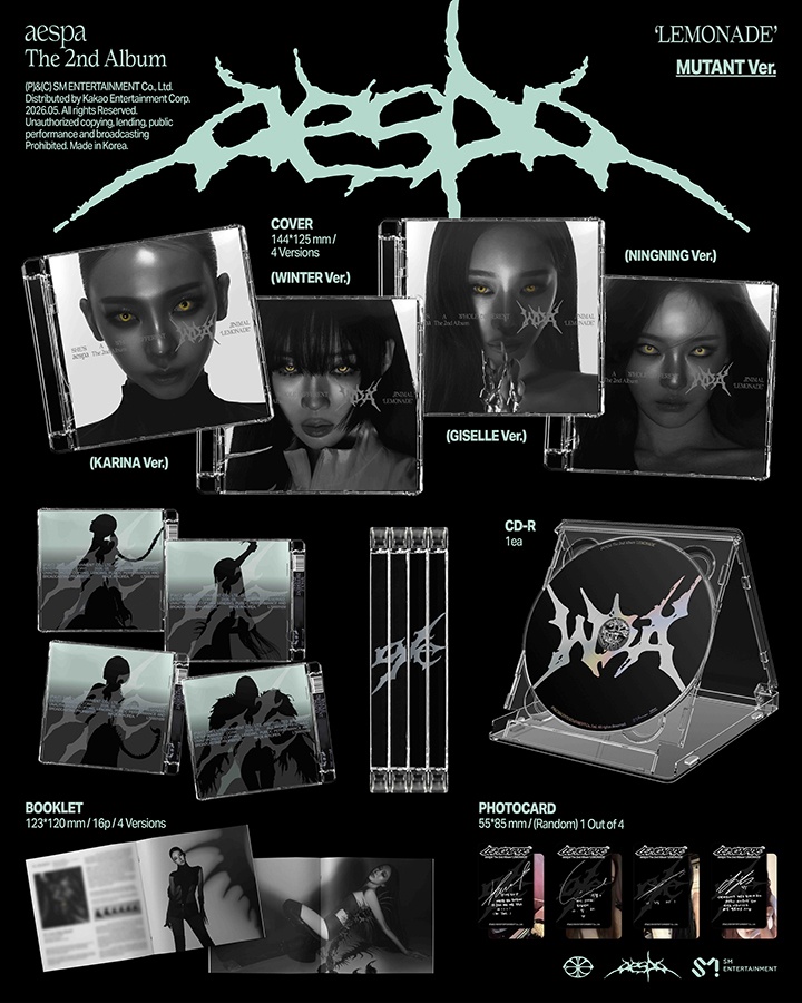 Альбом aespa LEMONADE (MUTANT Ver.) — версии Karina, Winter, Giselle и Ningning