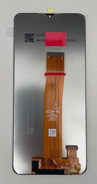 Дисплей с тачскрином Samsung (Самсунг) A022 (черный) (сервисный 100% оригинал) без рамки