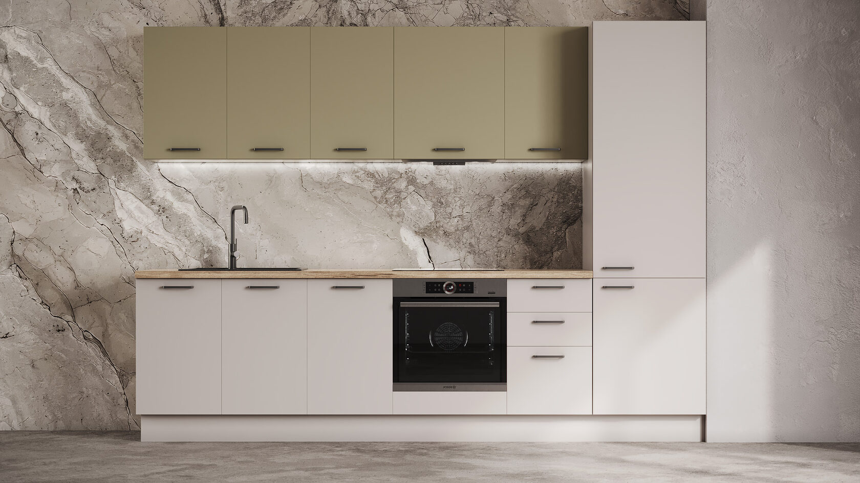 Заказать прямую кухню «Юни» Кашемир от Командор в современном стиле в ...