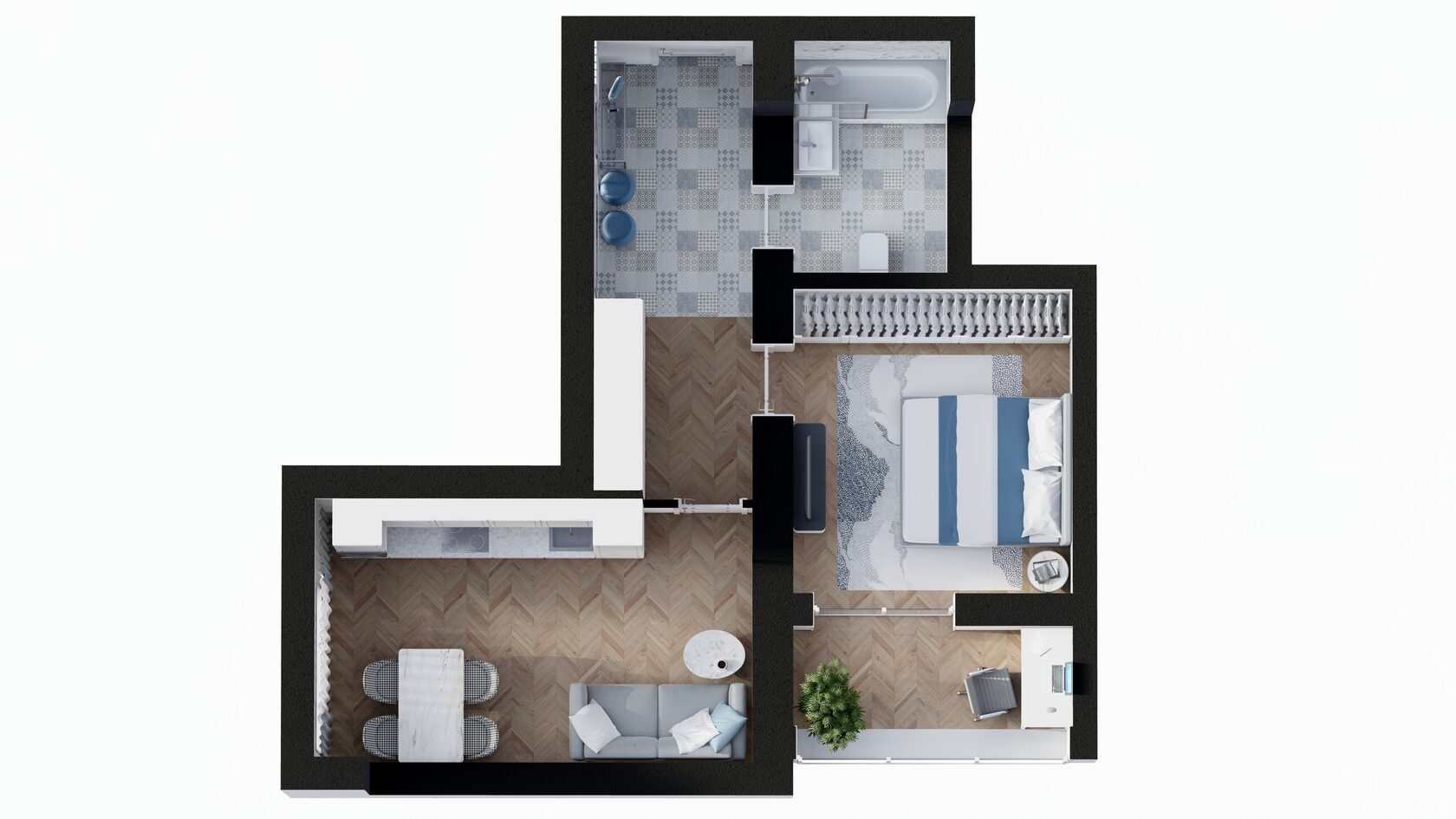 Планировка 1-комн. 3