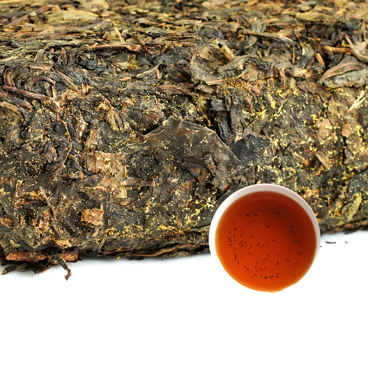 хэй ча с золотой плесенью из аньхуа 1990