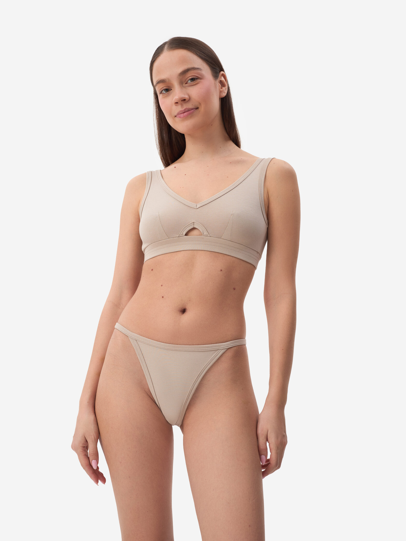 BILINGUA LADIES: Трусы танга Beige