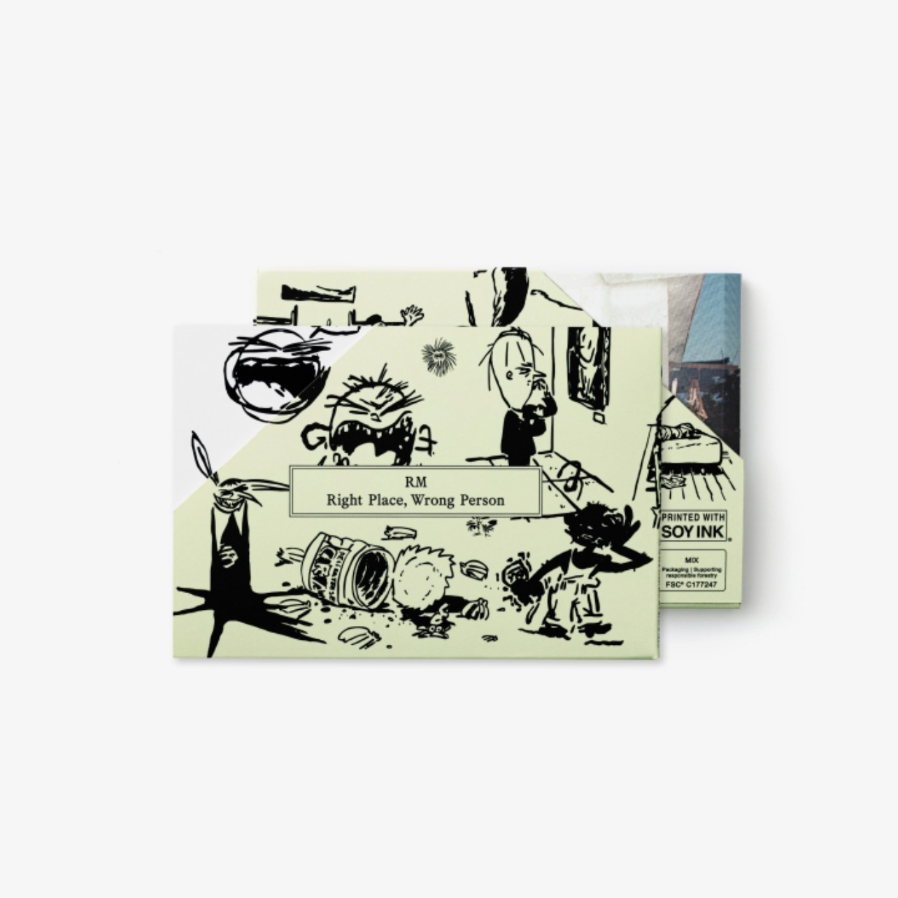 Альбом RM Right Place, Wrong Person в версии Weverse Albums: светлая упаковка с рисунками