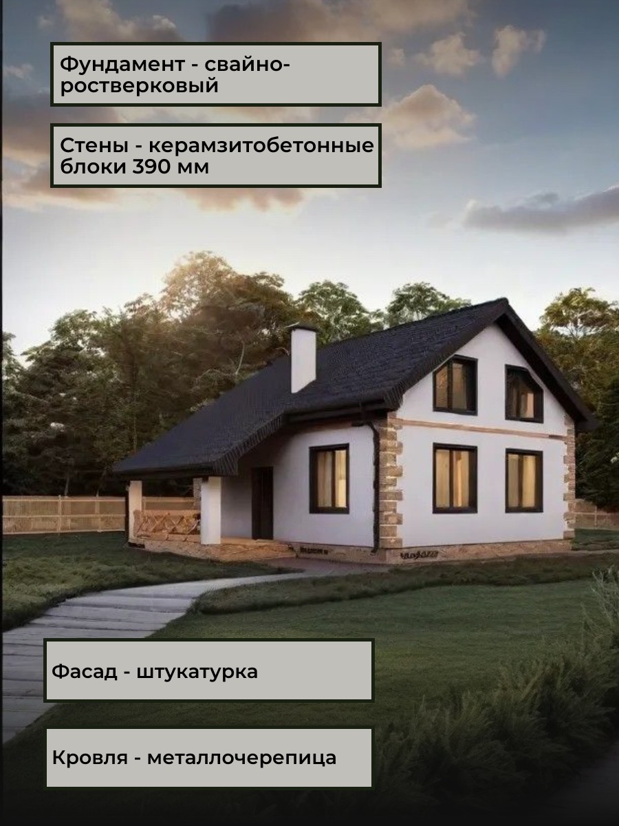 Проект дома 115 м2 / Керамзитобетон (Газ — фото 5