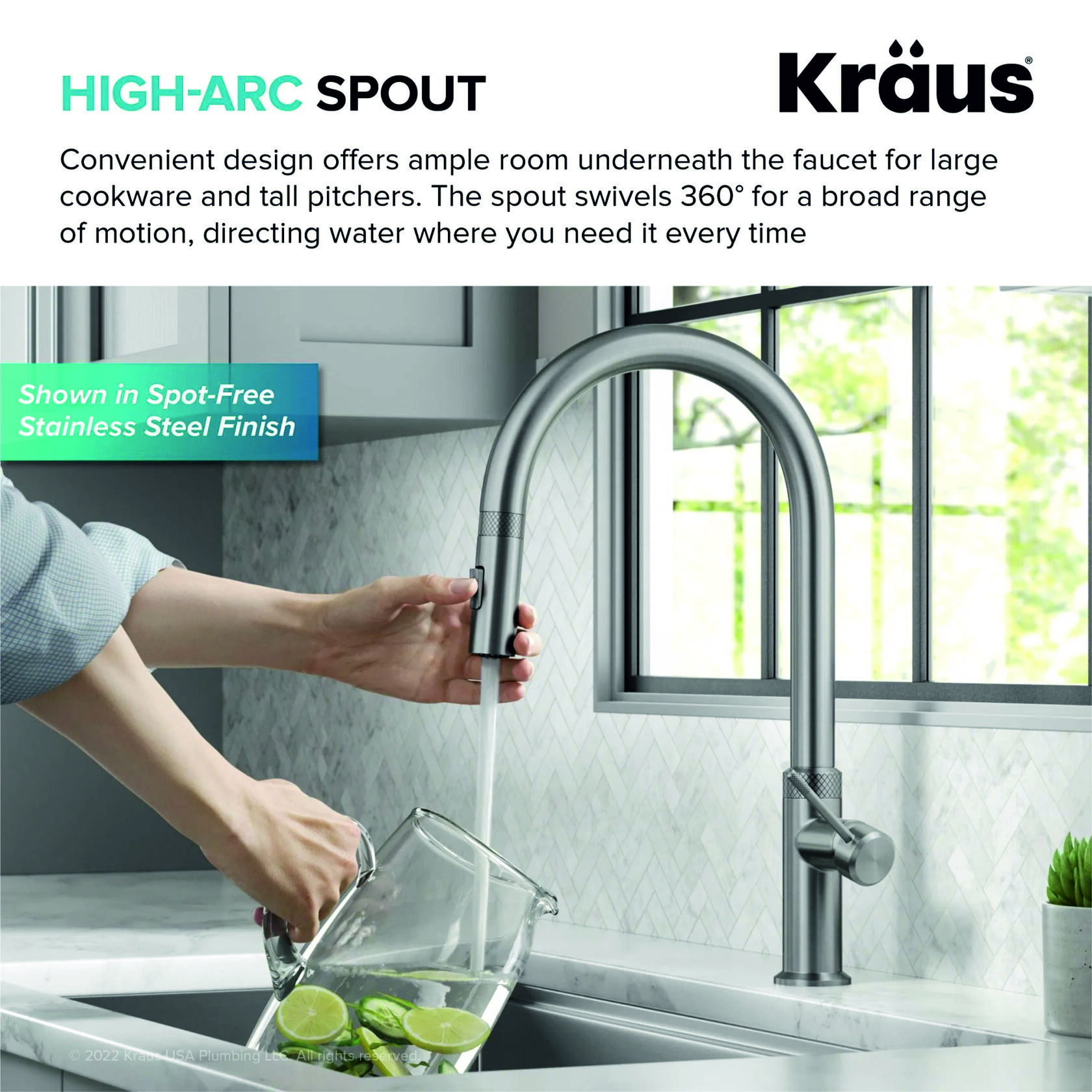 Кухонний змішувач Kraus KPF-2654SFS - изображение 3