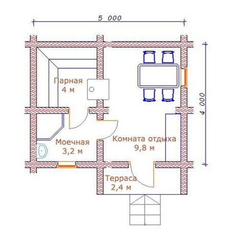 Планировка бани из кирпича