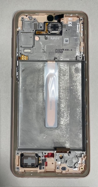 Дисплей с тачскрином Samsung (Самсунг) A336 / A33 (сервисный 100% оригинал) (золото) с рамкой