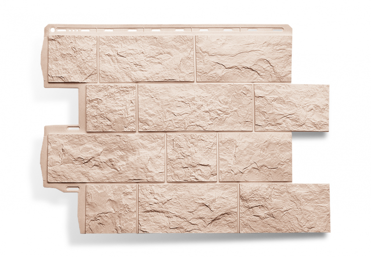 Фасадные панели Туф ЭКО Кремовый