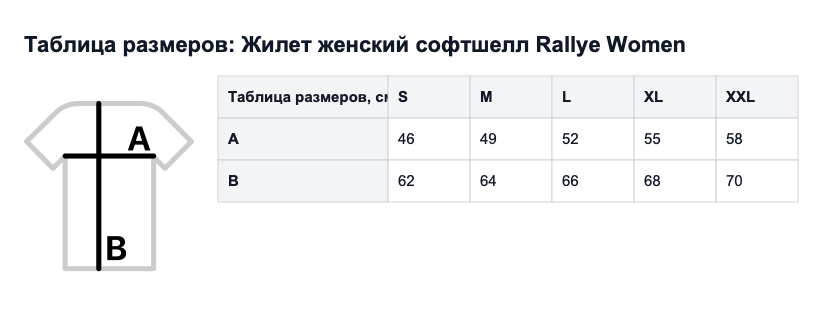 Таблица размеров