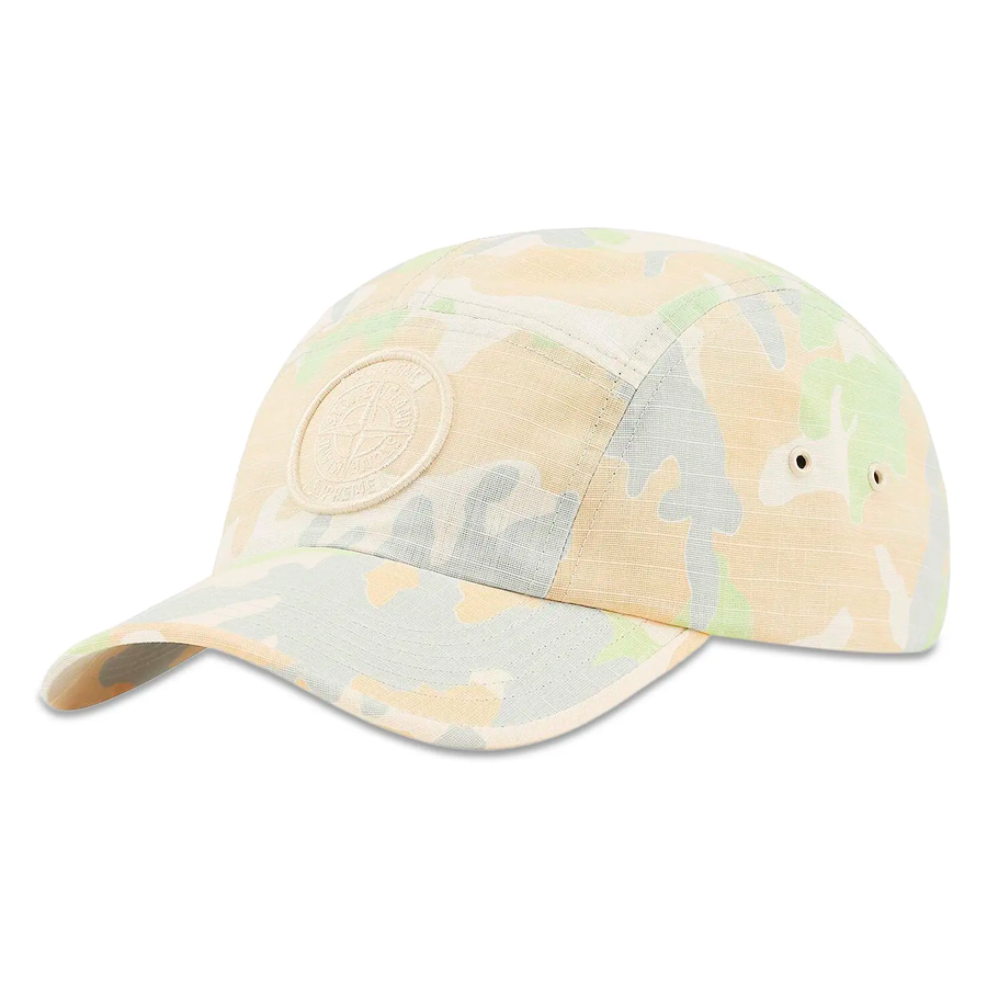 Supreme x Stone Island Reactive Ice Camo Camp Cap Tan — оригинал
